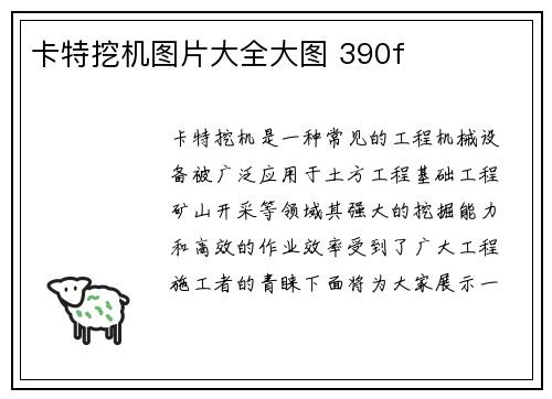 卡特挖机图片大全大图 390f